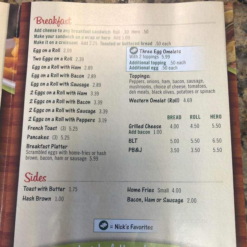 Nick's Corner Market - Armonk, NY menu_pic