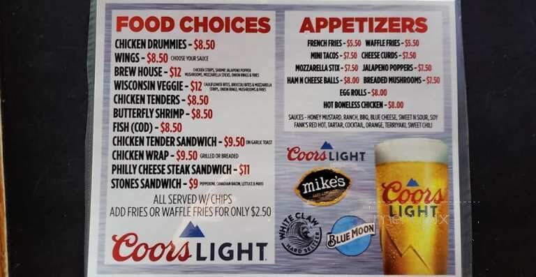 Flinstones Lounge - Clearwater, MN menu_pic