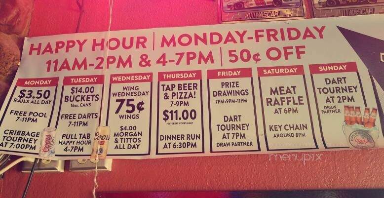 Flinstones Lounge - Clearwater, MN menu_pic