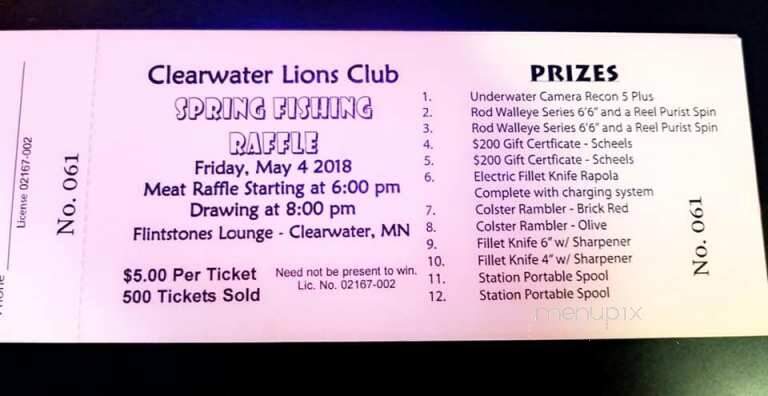 Flinstones Lounge - Clearwater, MN menu_pic