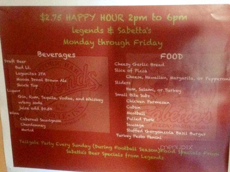 Legends At The Circle Inn - Morro Bay, CA menu_pic