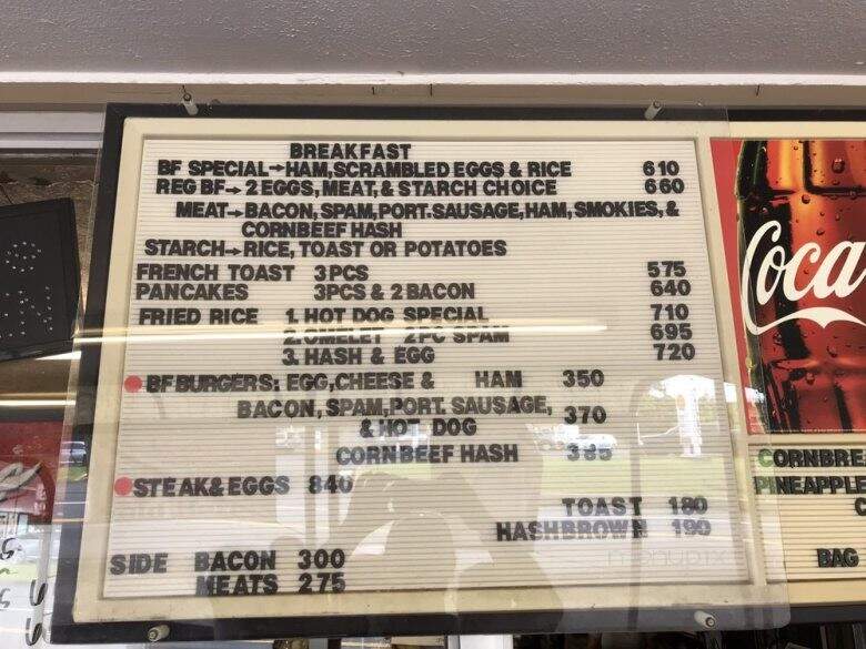 Kandi's Drive Inn - Hilo, HI menu_pic