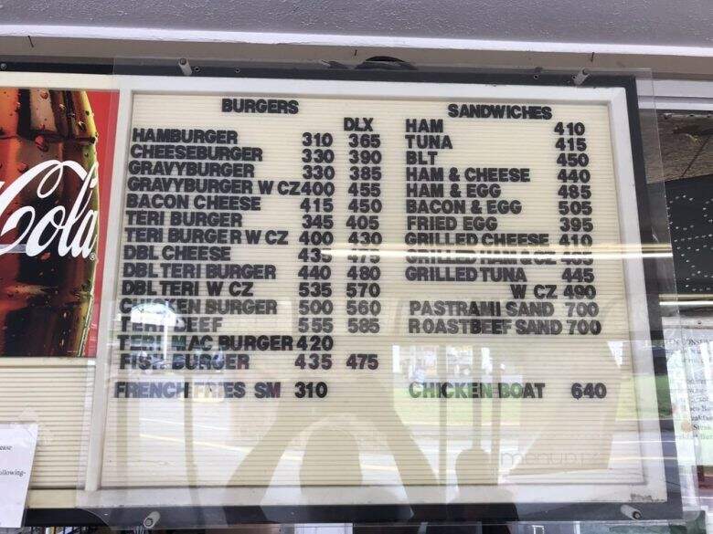 Kandi's Drive Inn - Hilo, HI menu_pic