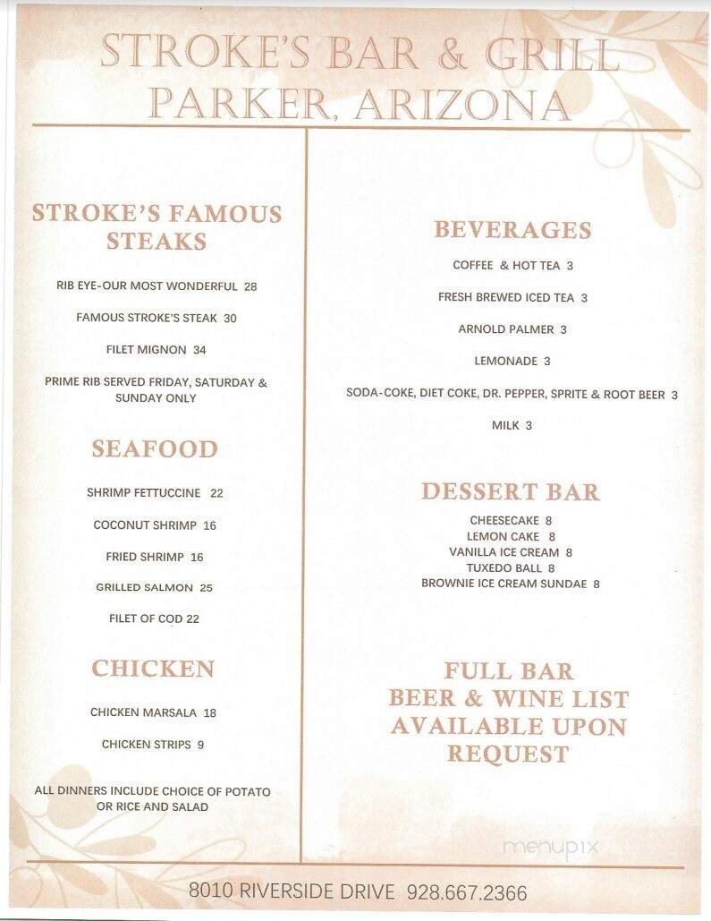 Stroke's Bar & Grill - Parker, AZ