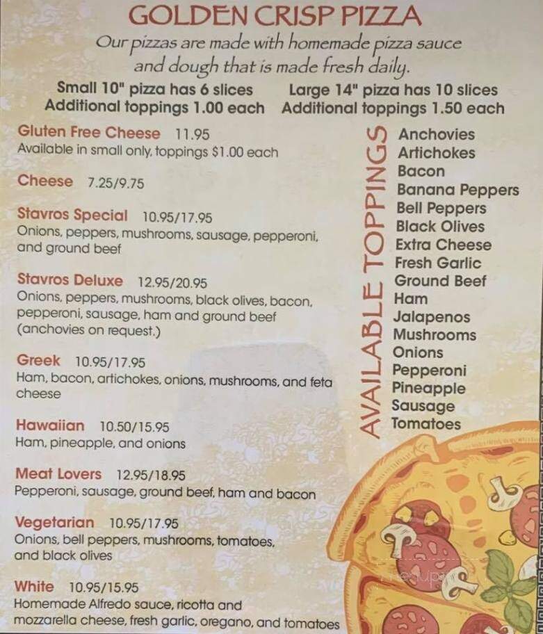 Stavro's Pizza House - Fruitland Park, FL menu_pic