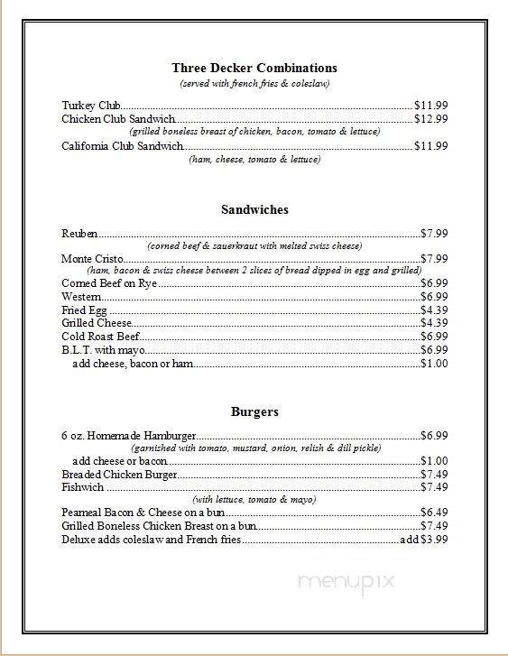 Jean's Family Restaurant - Kincardine, ON menu_pic