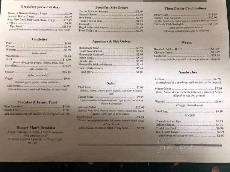 Jean's Family Restaurant - Kincardine, ON menu_pic