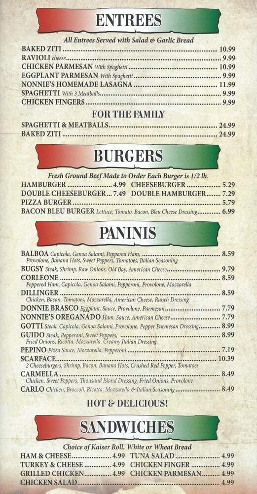 Nonnie's Brick Oven - Havre De Grace, MD menu_pic