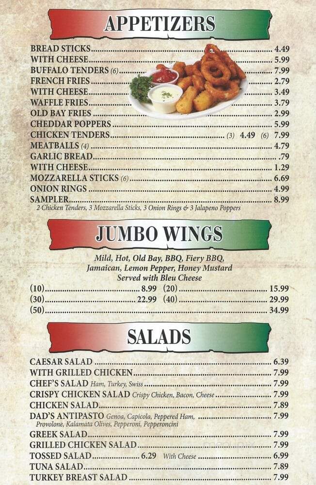 Nonnie's Brick Oven - Havre De Grace, MD menu_pic