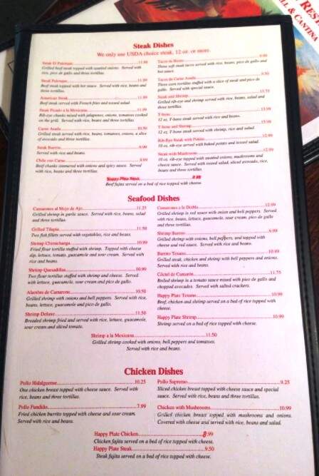 El Palenque Mexican Restaurant - Yazoo City, MS menu_pic