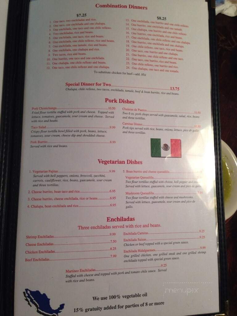 El Palenque Mexican Restaurant - Yazoo City, MS menu_pic