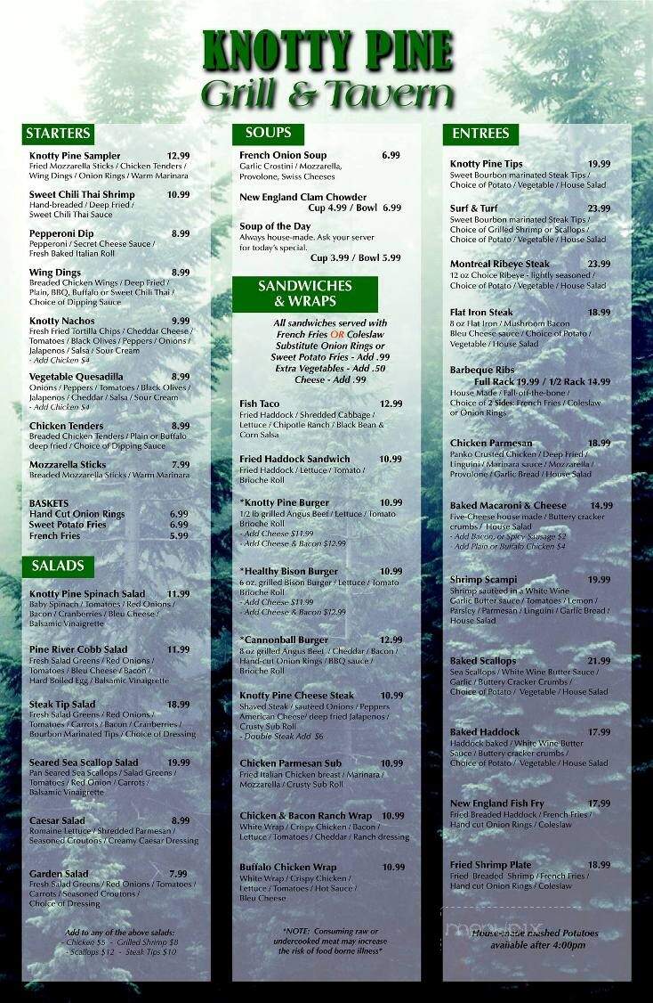 Pine River Steak House - Sanbornville, NH menu_pic