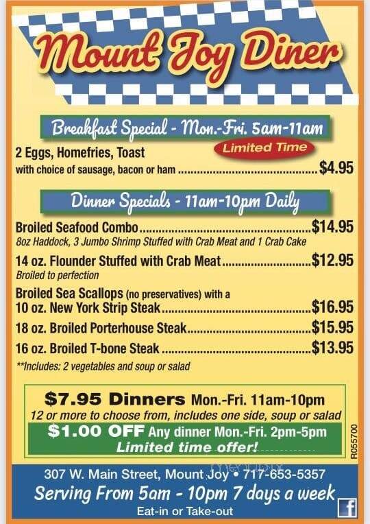 Mt Joy Family Restaurant - Mount Joy, PA menu_pic