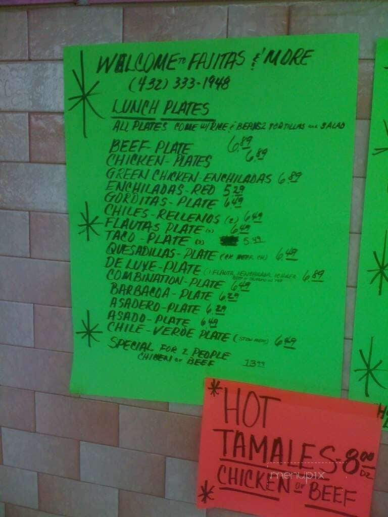 Fajitas & More - Odessa, TX menu_pic