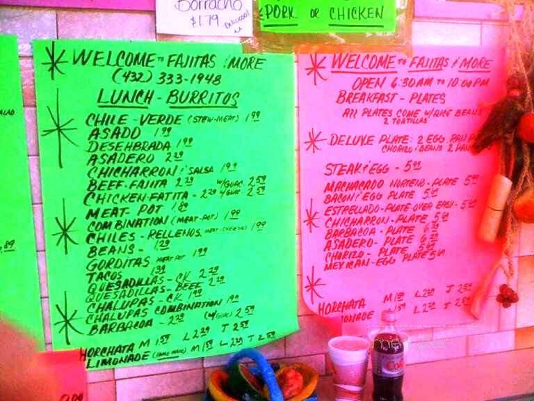 Fajitas & More - Odessa, TX menu_pic
