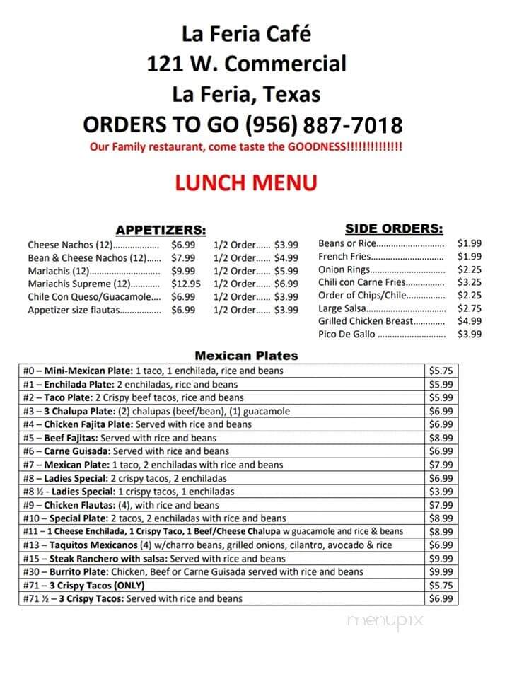 La Feria Coffee Shop - La Feria, TX menu_pic