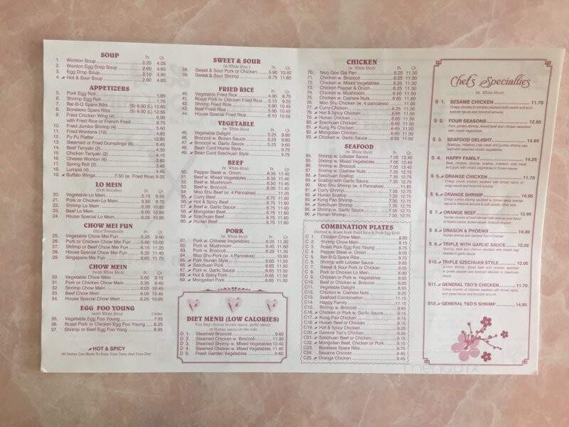 Taste Of China - Petersburg, VA menu_pic
