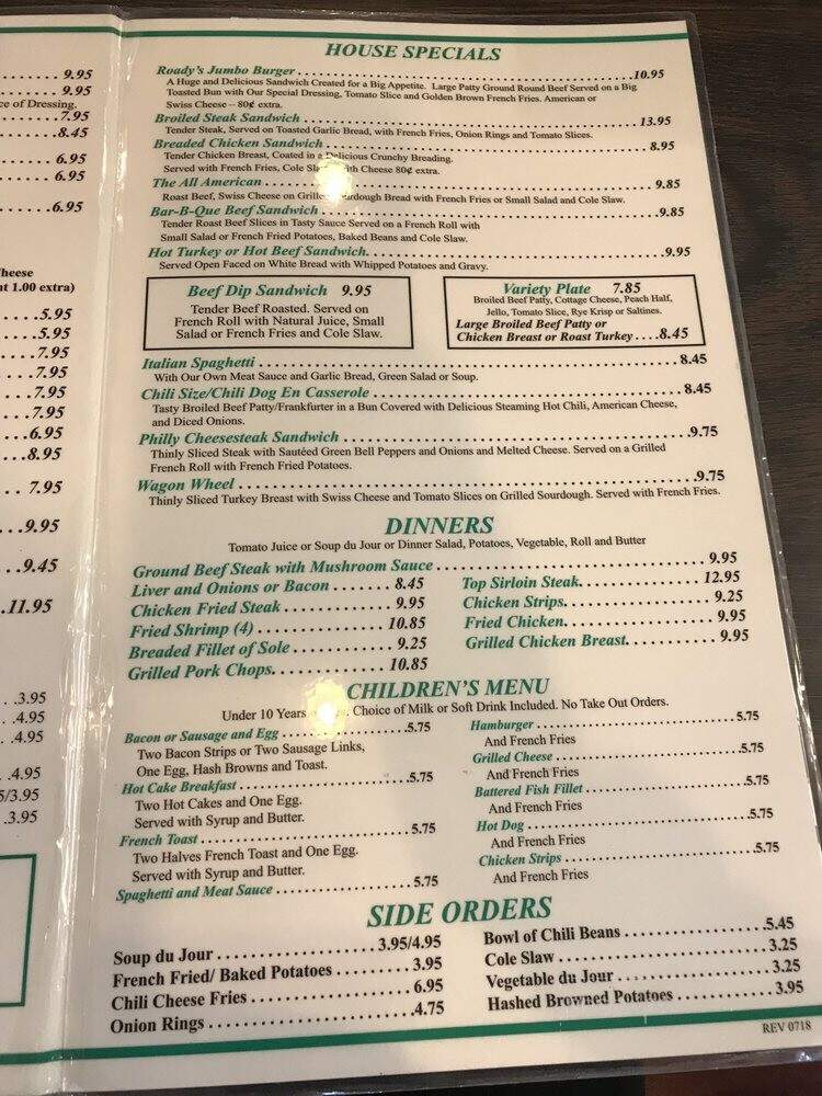 Roady's Restaurant - San Dimas, CA menu_pic