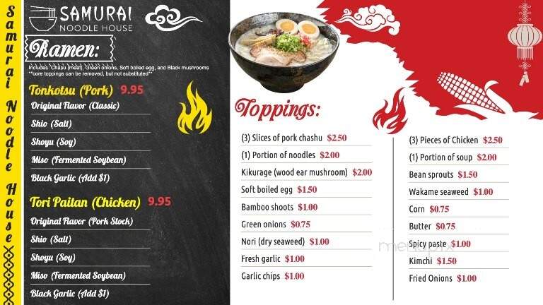 Samurai Noodle House - Bullhead City, AZ menu_pic