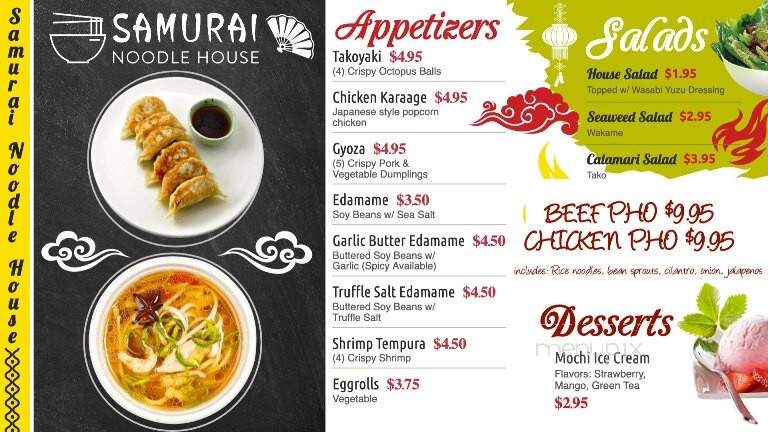 Samurai Noodle House - Bullhead City, AZ menu_pic