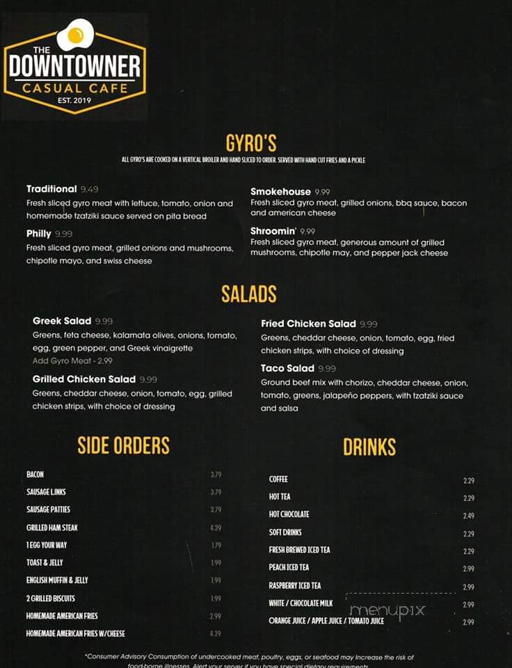 The Downtowner Casual Cafe - Nebraska City, NE menu_pic