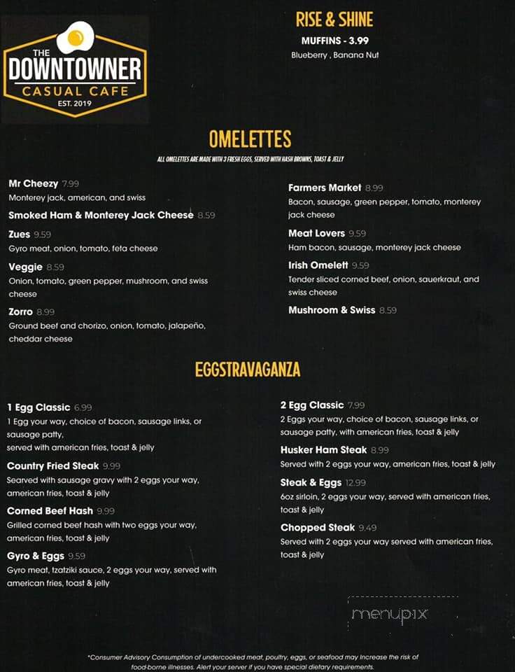 The Downtowner Casual Cafe - Nebraska City, NE menu_pic