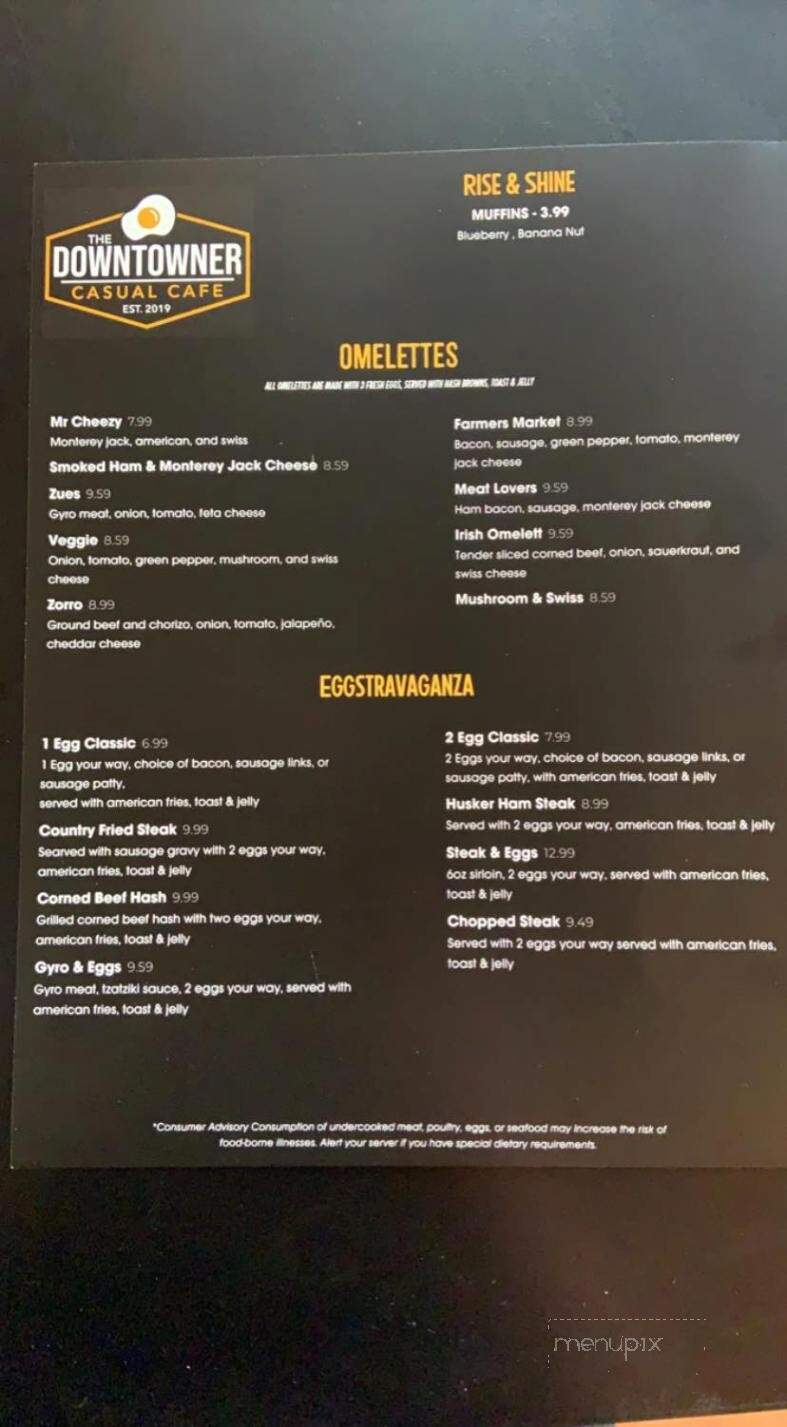 The Downtowner Casual Cafe - Nebraska City, NE menu_pic