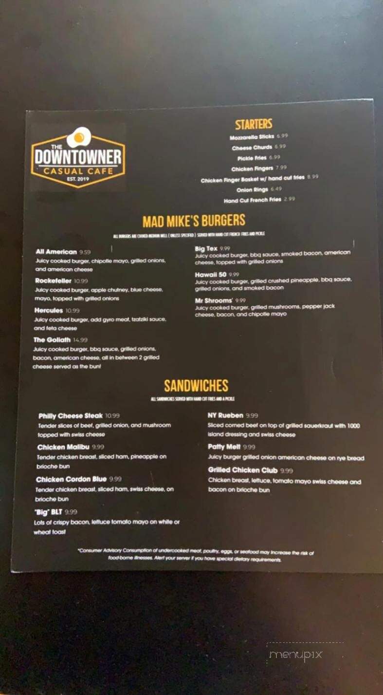The Downtowner Casual Cafe - Nebraska City, NE menu_pic