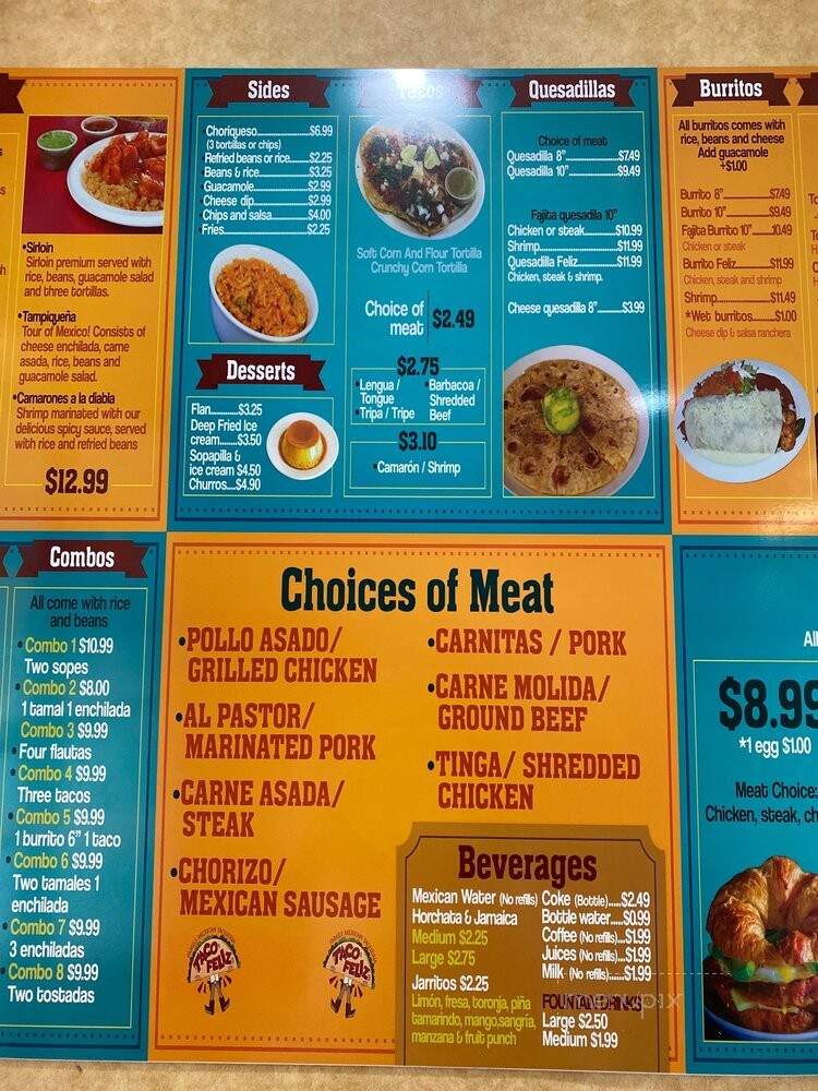 Taco Feliz - Minot, ND menu_pic