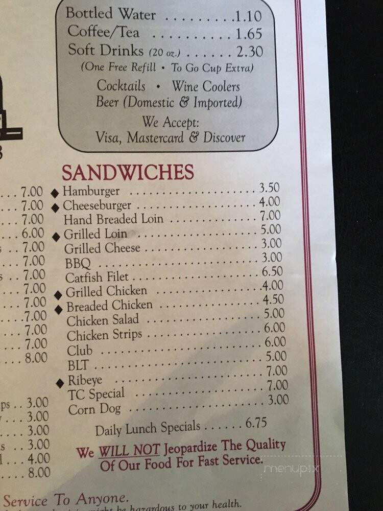 T C's Restaurant & Tavern - Battle Ground, IN menu_pic
