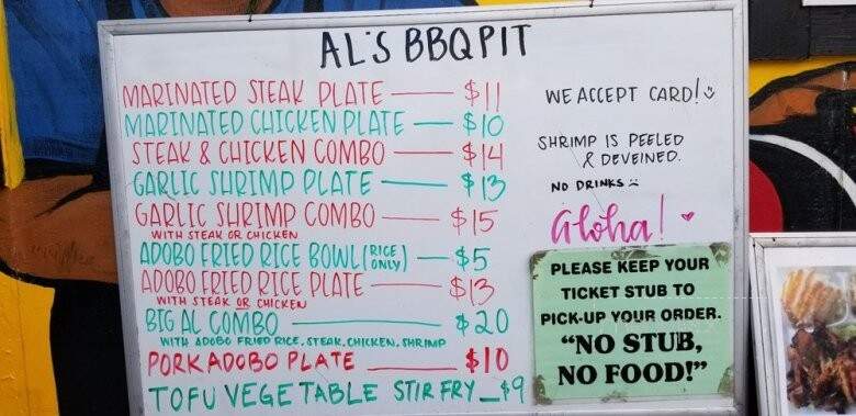 Al's Bbq Pit - Kahului, HI menu_pic