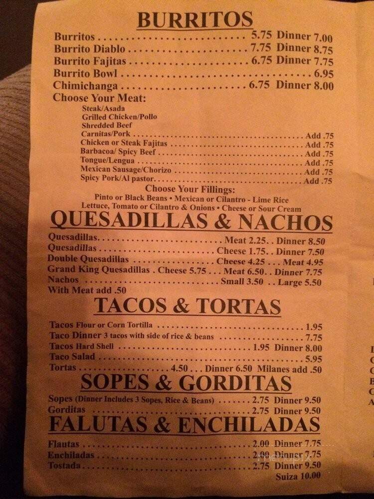Habanero Mexican Grill - Beecher, IL menu_pic