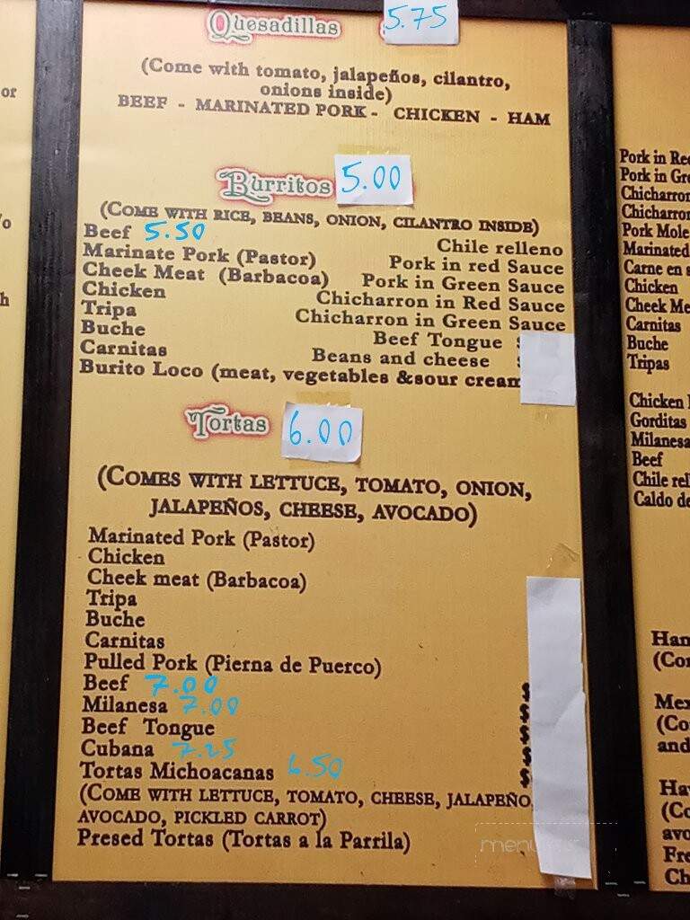 Mejia's Bakery - Pampa, TX menu_pic