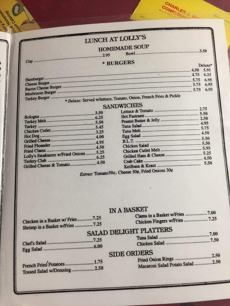 Lolly's Hut - Riverhead, NY menu_pic