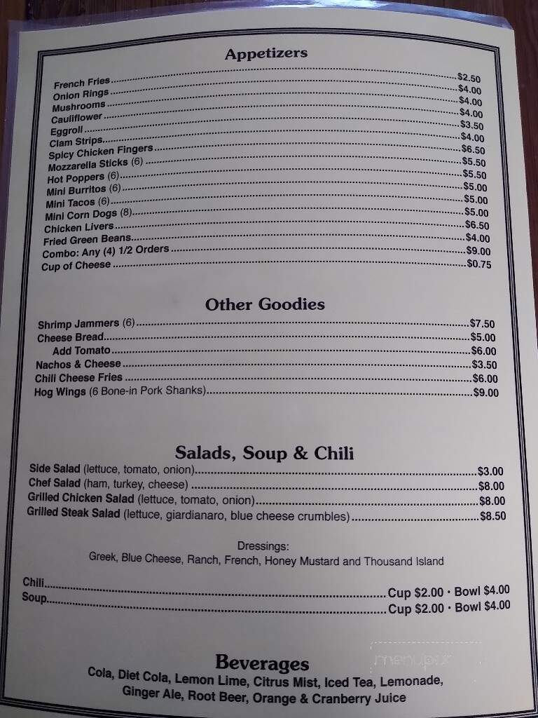 Three Sheets Bar & Grill - Michigan City, IN menu_pic