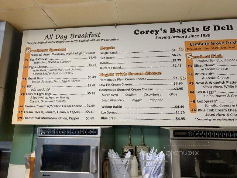 Corey's Bagels On The Beach - Indian Harbor Beach, FL menu_pic