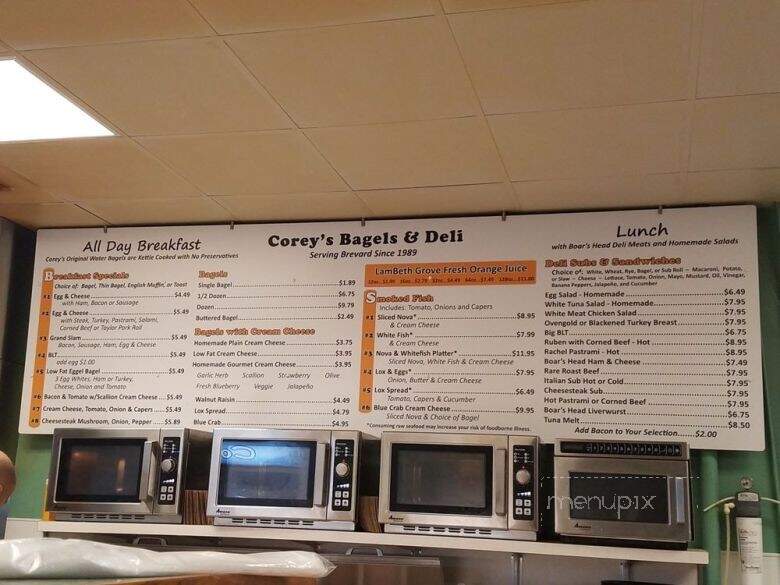Corey's Bagels On The Beach - Indian Harbor Beach, FL menu_pic
