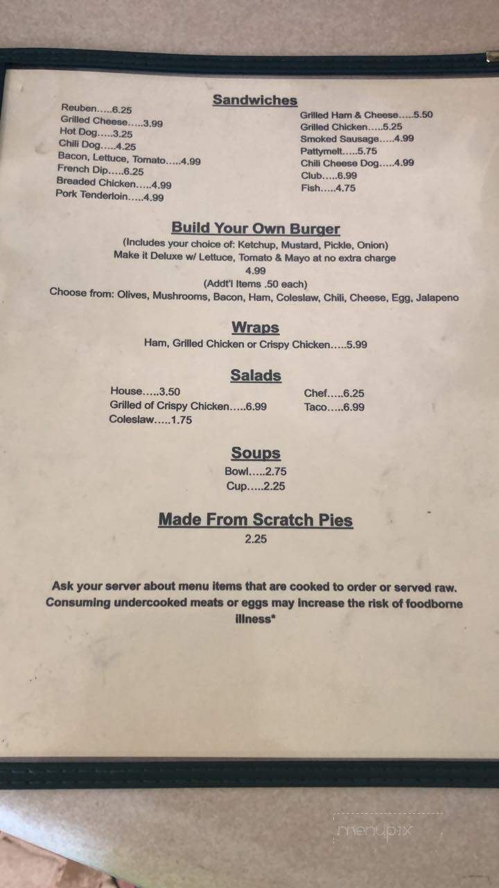 Northwoods Cafe - Pullman, MI menu_pic