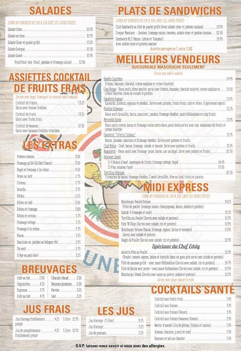 Fruit Oeufolie - Mascouche, QC menu_pic
