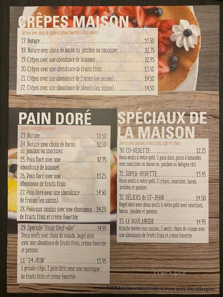 Fruit Oeufolie - Mascouche, QC menu_pic