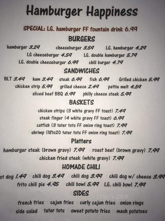 Hamburger Happiness - Minden, LA menu_pic
