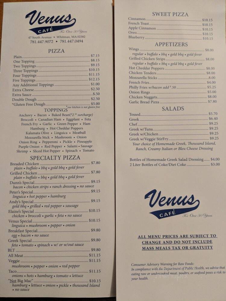 Venus Cafe - Whitman, MA