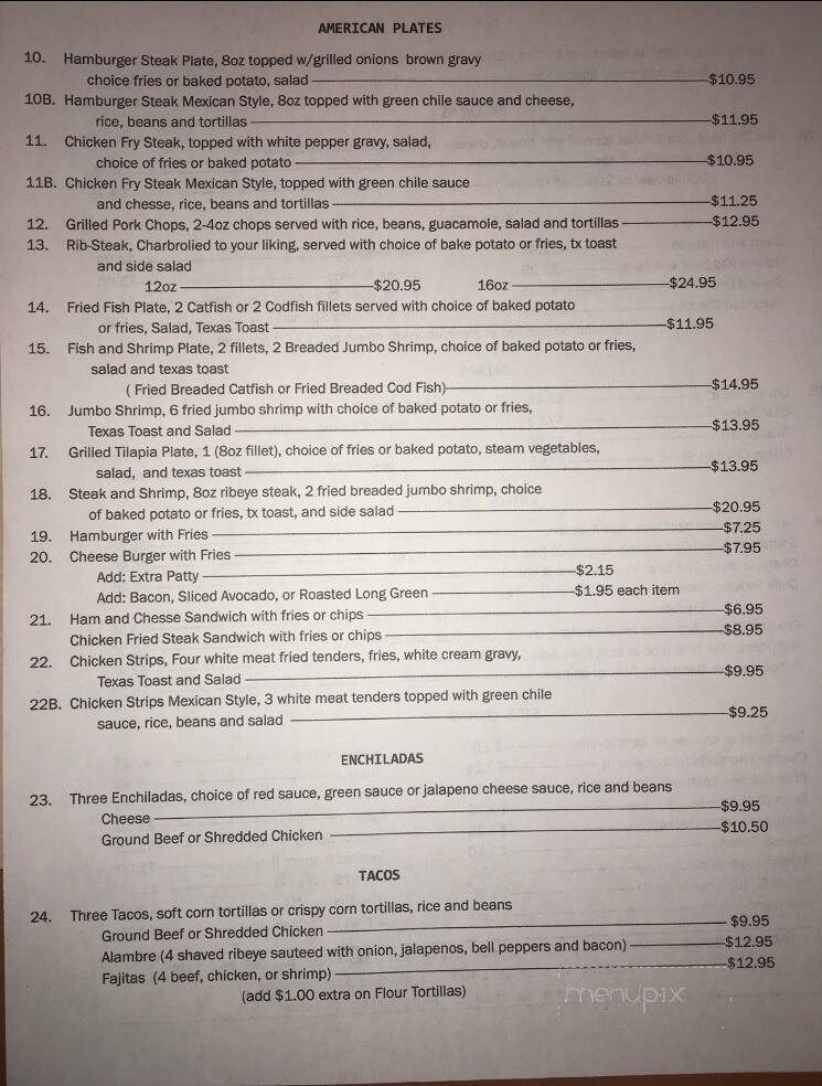 Alfredo's Restaurant - Pecos, TX menu_pic