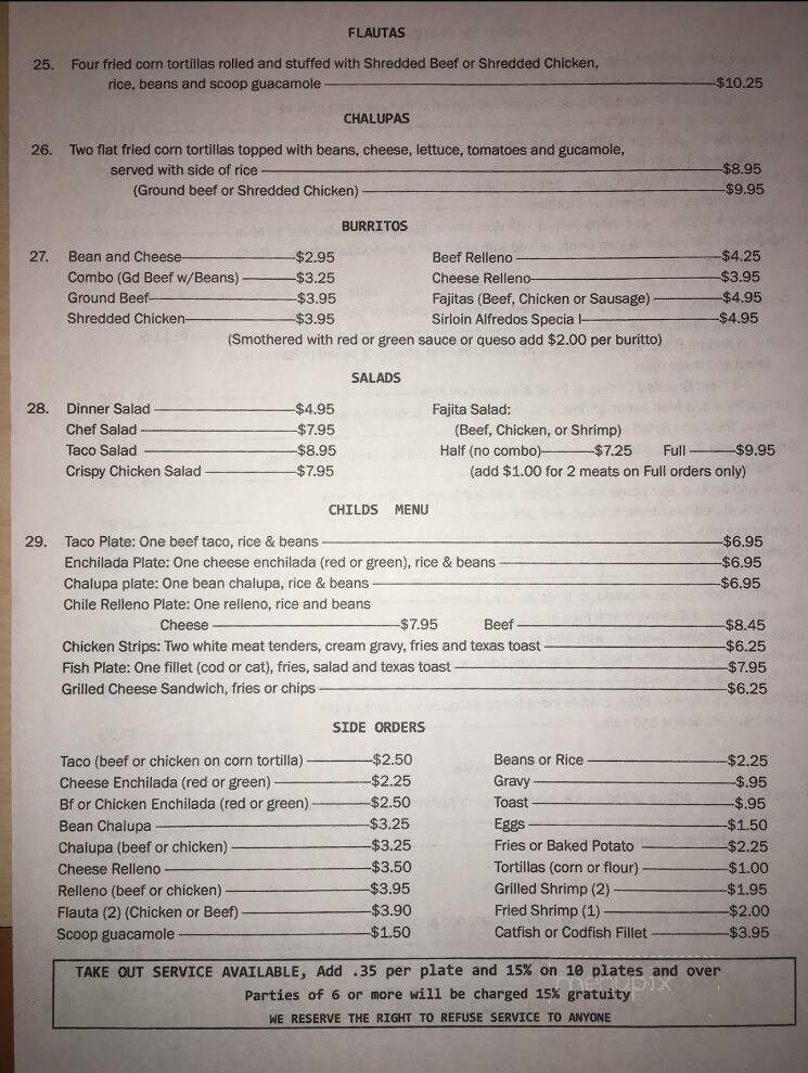 Alfredo's Restaurant - Pecos, TX menu_pic