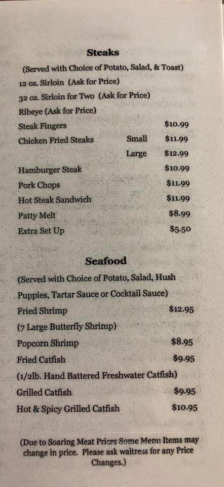 Jean's Feed Barn - Cross Plains, TX menu_pic