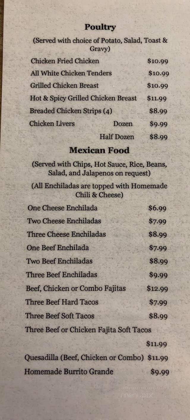 Jean's Feed Barn - Cross Plains, TX menu_pic