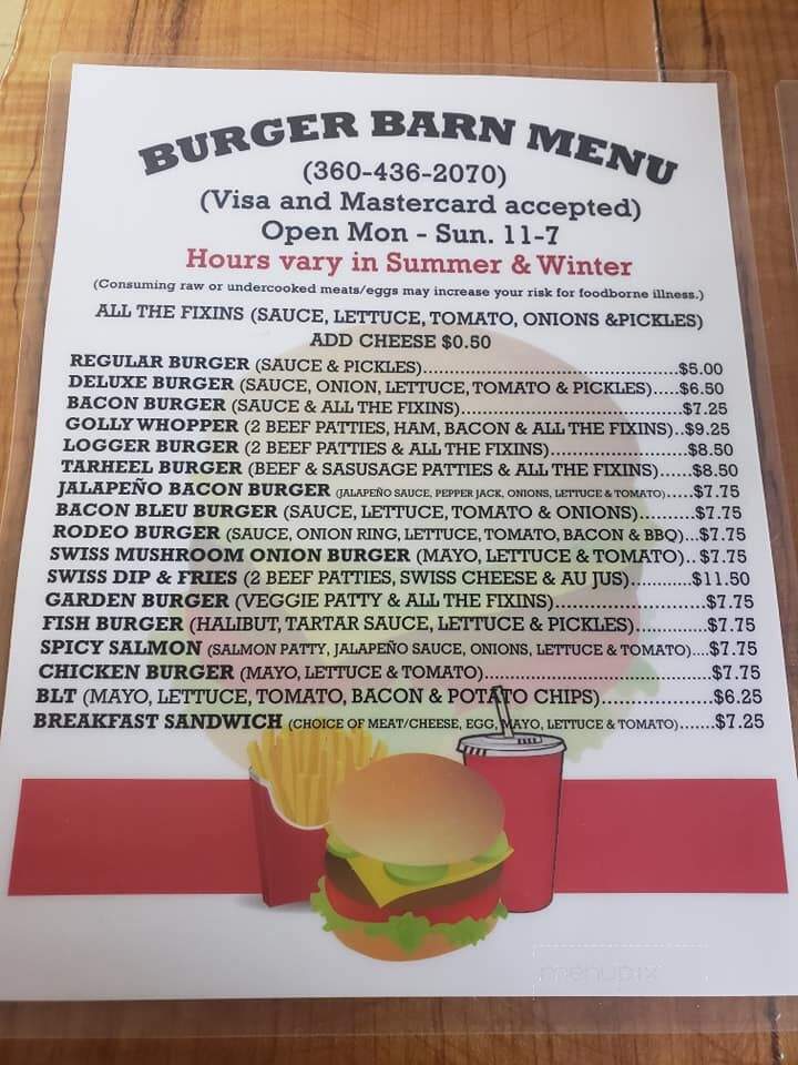 Burger Barn - Darrington, WA menu_pic
