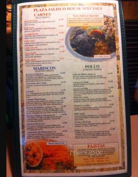 Jalisco Plaza - Napavine, WA menu_pic