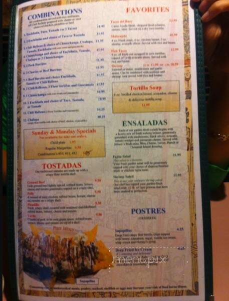 Jalisco Plaza - Napavine, WA menu_pic