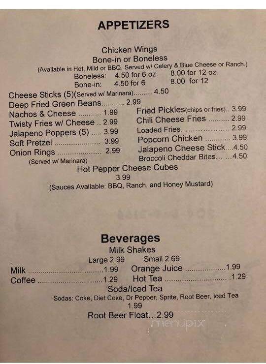 Valley Diner - Pine Grove, WV menu_pic